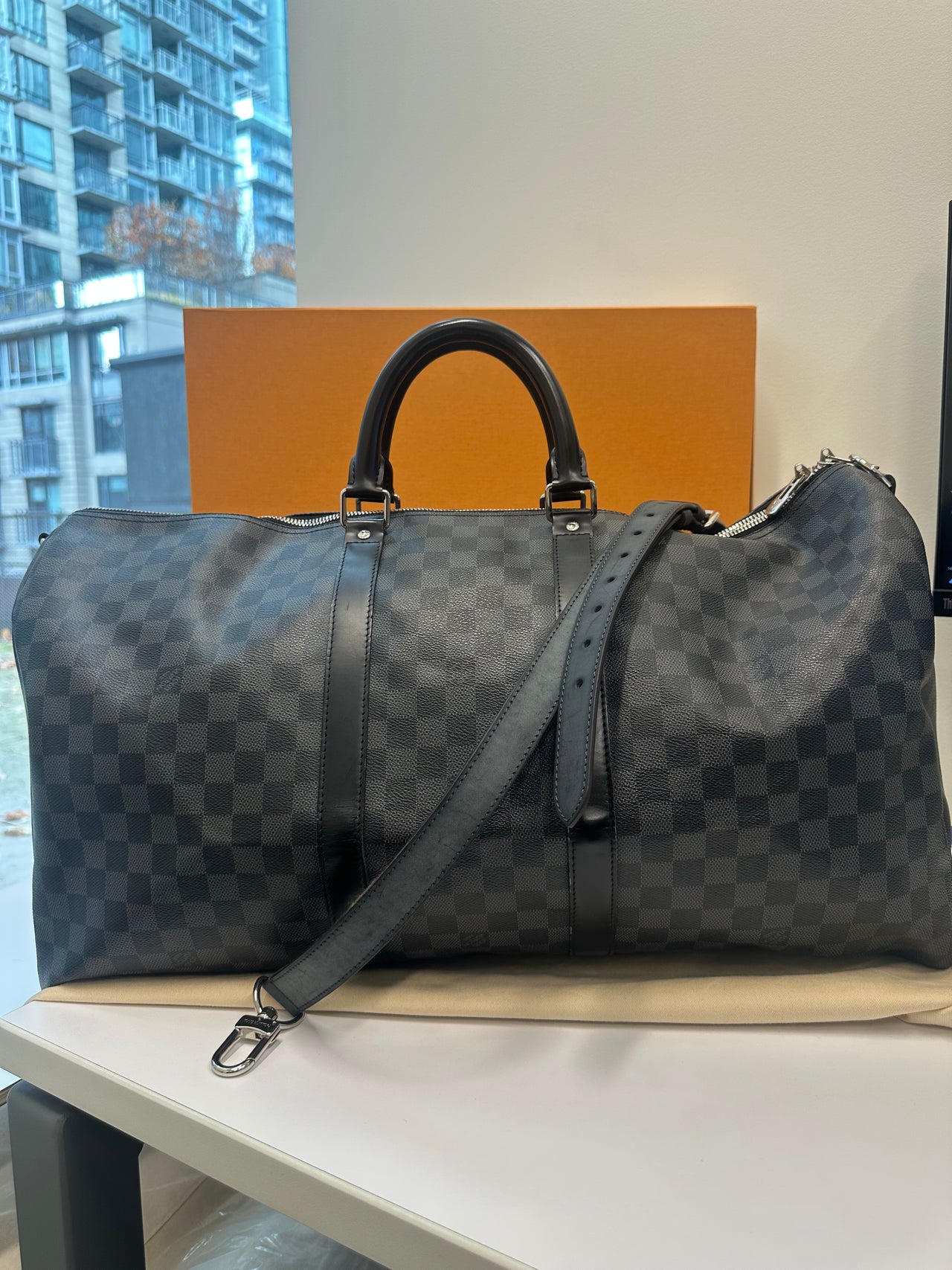 Damier Graphite Keepall 55 Bandouliere